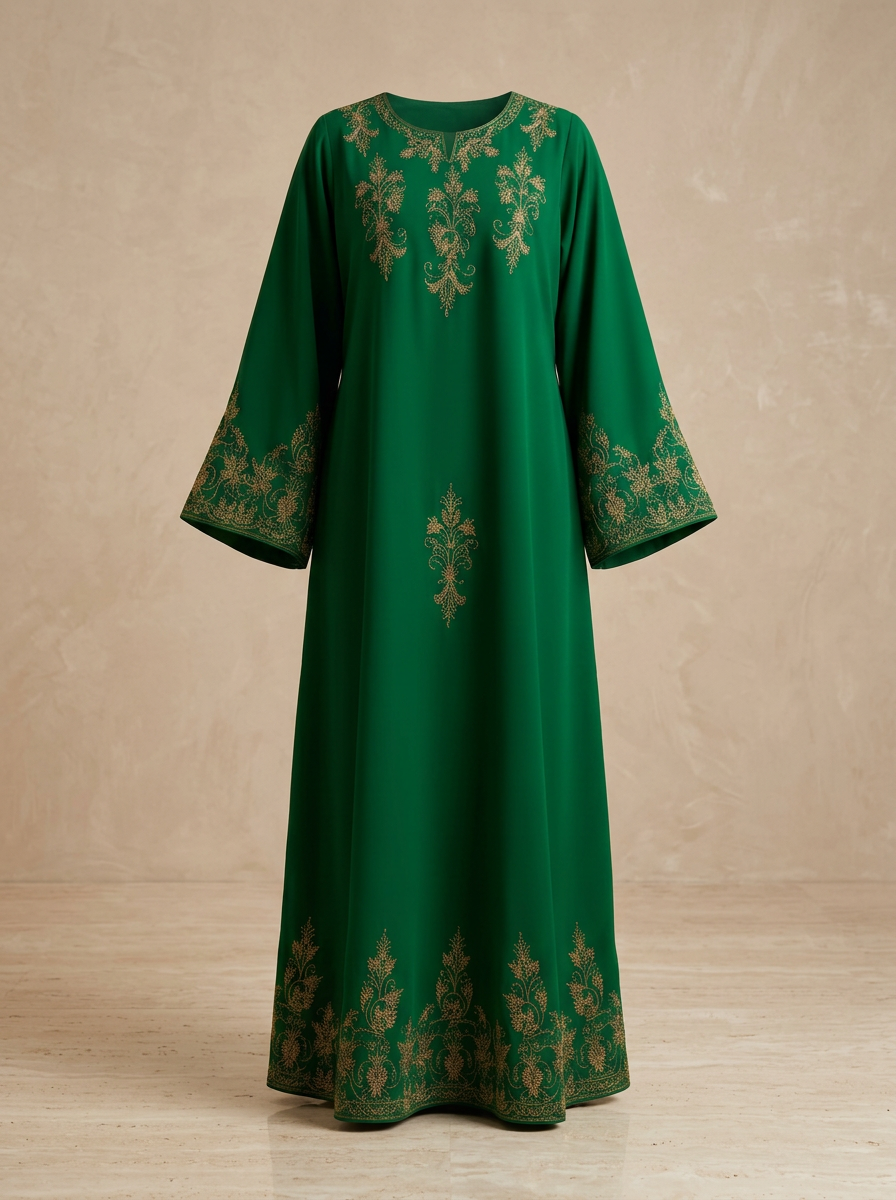 Emerald Embroidered Abaya